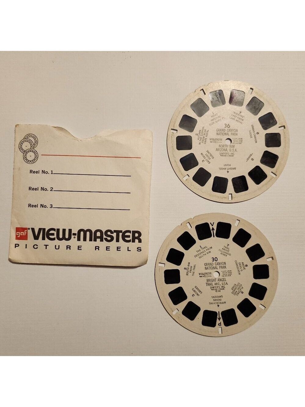 VINTAGE VIEW MASTER Grand Canyon National Park Reels x 2 1948